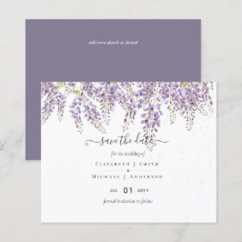 Lámina Wisteria Save Dates Dusty Purple Boda PRESUPUESTO