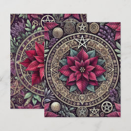 Lámina Witchy Poinsettia Mandala Papel Floral de cuaderni