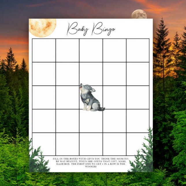 Lámina Wolf Baby shower - Bingo game (Subido por el creador)