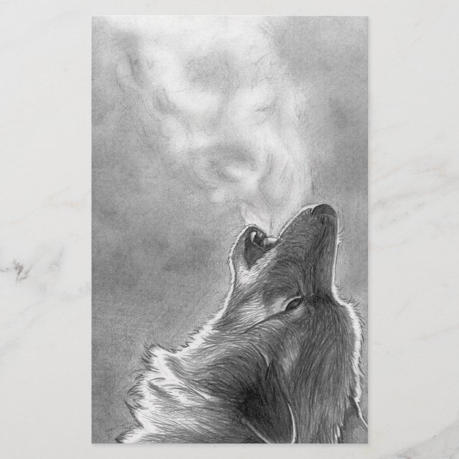 Lámina Wolf Howling (Anverso)