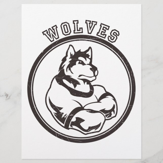 Lámina Wolves o Wolf Mascot (Anverso)