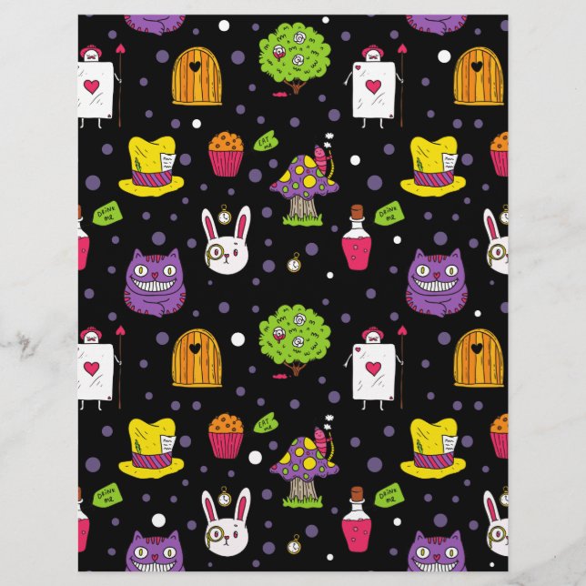 Lámina Wonderland negro (Anverso)