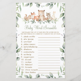 Lámina Woodland Animals Greeneration Baby Word Scramble G