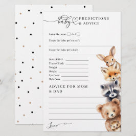 Lámina Woodland Animals Juego Minimalista de Baby Shower