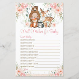 Lámina Woodland Animals Pink Floral Wiers for Baby Game