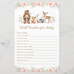 Lámina Woodland Animals Rubor Floral Well Wiers for Baby