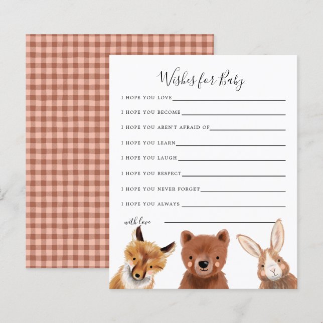 Lámina Woodland Animals Wiers for Baby Card (Anverso / Reverso)