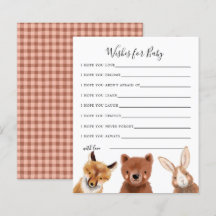 Woodland Animals Wiers for Baby Card