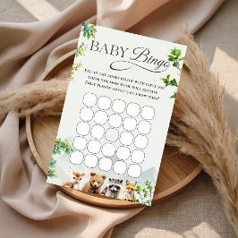 Lámina Woodland Baby Bingo Shower Game Card Forest Animal