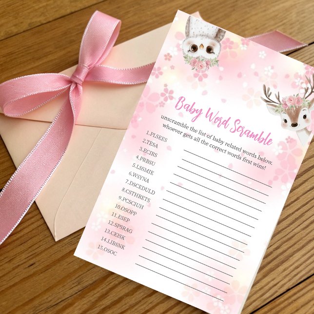Lámina Woodland Baby Girl Word Scramble Game (Subido por el creador)