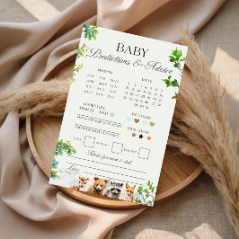 Lámina Woodland Baby Predictions & Advice Shower Game