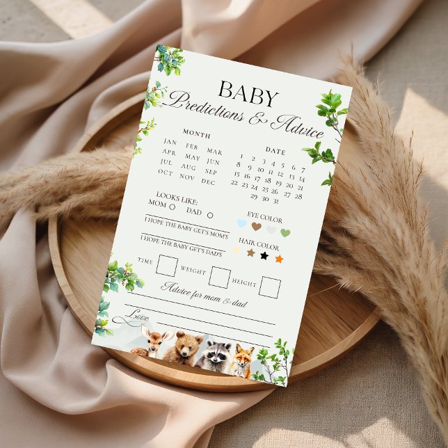Lámina Woodland Baby Predictions & Advice Shower Game (Subido por el creador)
