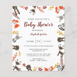 Lámina Woodland Baby Shower Cute Forest Neutral