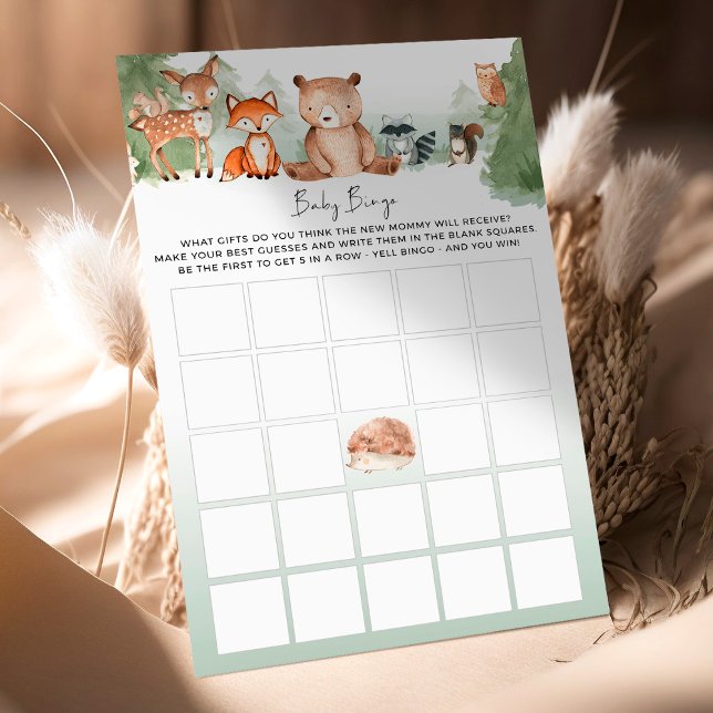Lámina ¡Woodland Baby Shower Game BINGO! (Subido por el creador)