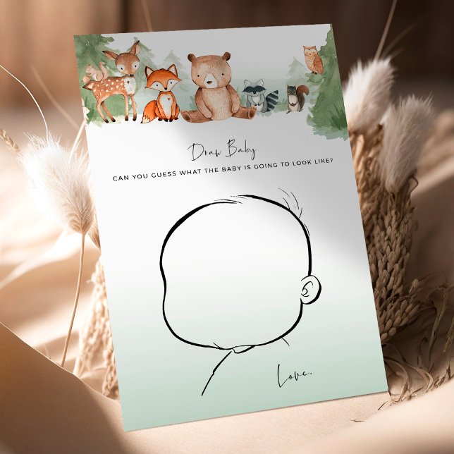 Lámina Woodland Baby Shower Game Draw Baby! (Subido por el creador)