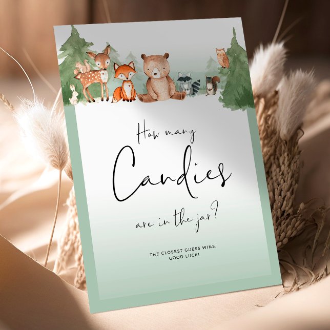 Lámina Woodland Baby Shower Mini Rótulo ¿Cuántos Cañones? (Subido por el creador)