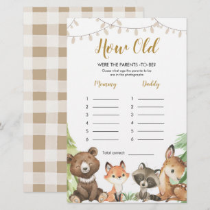 Lámina Woodland Baby Shower Qué edad tenían los padres