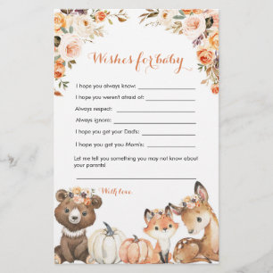 Lámina Woodland De Otoño Oh Baby Shower Quiere Bebé