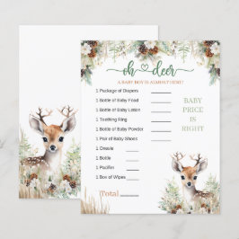 Lámina Woodland Deer Baby Shower Boy Game