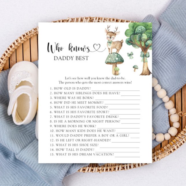 Lámina Woodland Deer - Quién conoce mejor juego a papá (Subido por el creador)