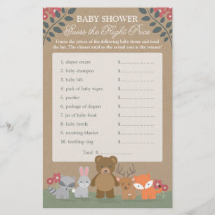 Lámina Woodland Florals Baby Shower supongo que precio co