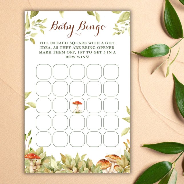 Lámina Woodland Forest Baby Shower Bingo Game Greeneratio (Subido por el creador)