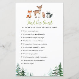 Lámina Woodland Forest Oh Boy Baby Shower Encuentra Al In