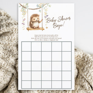 Lámina Woodland Hedgehog Baby Shower Bingo