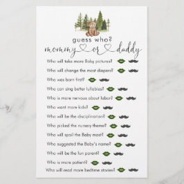 Lámina Woodland lleva el juego de Baby Shower "Adivina qu