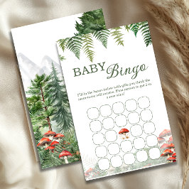 Lámina Woodland Mushroom & Fern Baby Shower Bingo Game