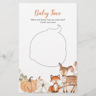 Lámina Woodland Oh Boy Pumpkin Baby Shower Baby Face