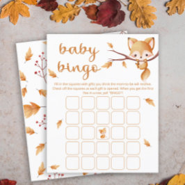 Lámina Woodland Otumn Baby Fox juego de bingo para bebés