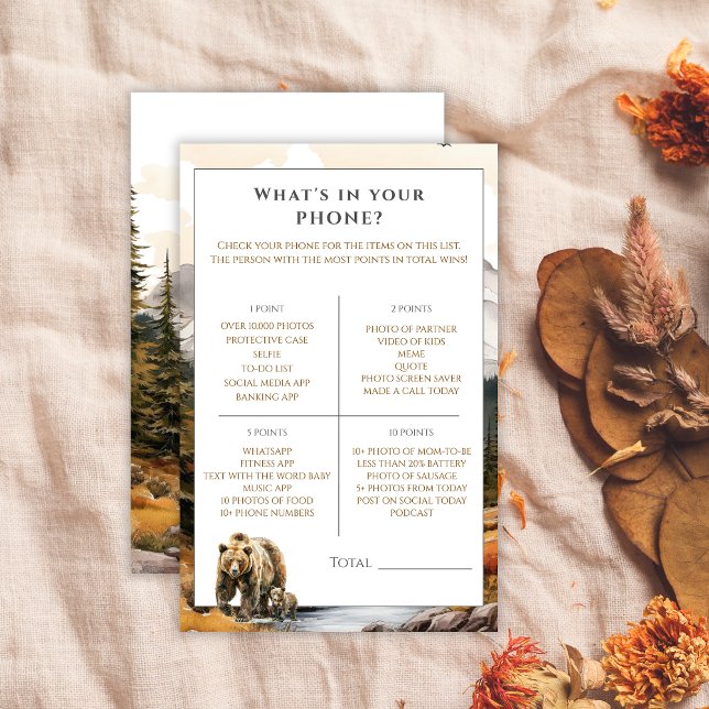 Lámina Woodland rústico qué hay en tu Baby Shower de telé (Subido por el creador)