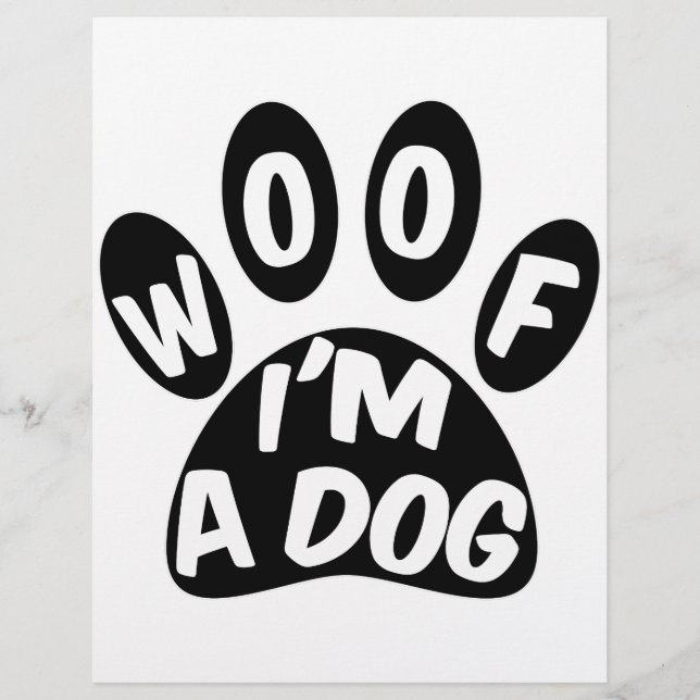 Lámina Woof I'm A Dog (Anverso)