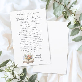 Lámina Would Rather Book Bridal Shower Game