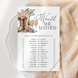 Lámina Would She Rather Boots and Bubbly Shower Game