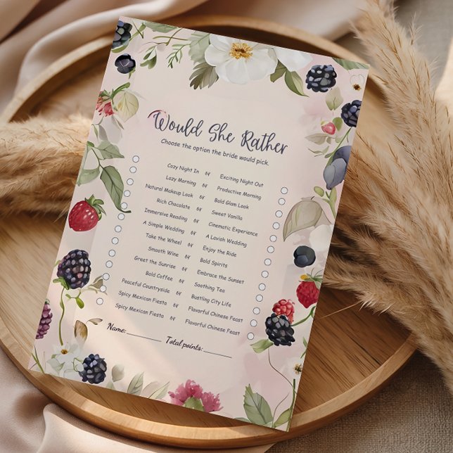 Lámina Would She Rather Floral Bridal Game (Subido por el creador)