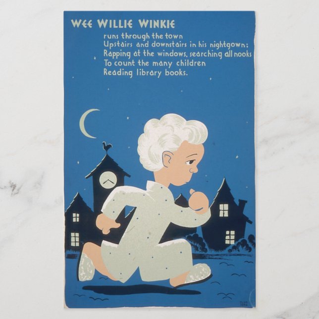 Lámina WPA - Wee Willie Winkie (Anverso)