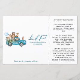 Lámina Wrapper Baby Shower Candy Bar de Woodland Blue Tru