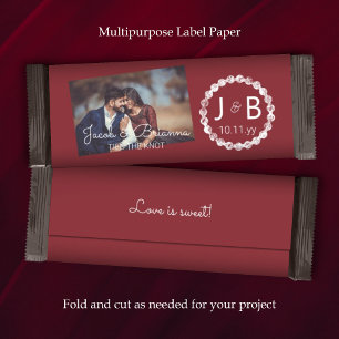 Lámina Wrapper de bar con Boda rojo borgoña con foto