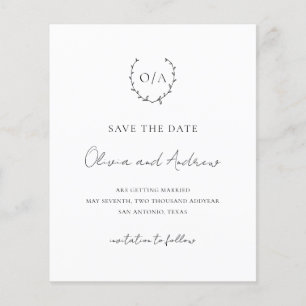 Lámina Wreath Escudo Monograma Boda Presupuestaria Guarda