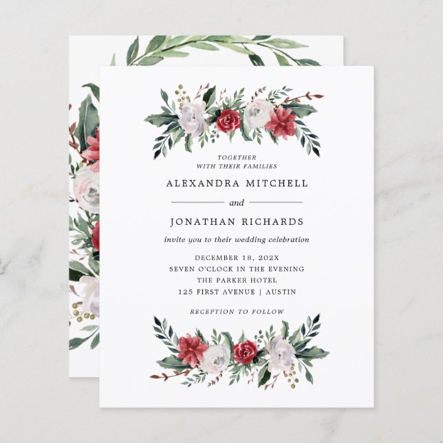 Lámina Wreath navidades | PRESUPUESTO Boda de vacaciones  (Anverso / Reverso)