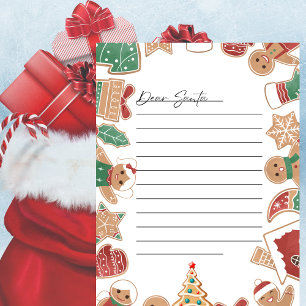 Lámina Xmas Gingerbread Niños Desean Carta Lista a Santa