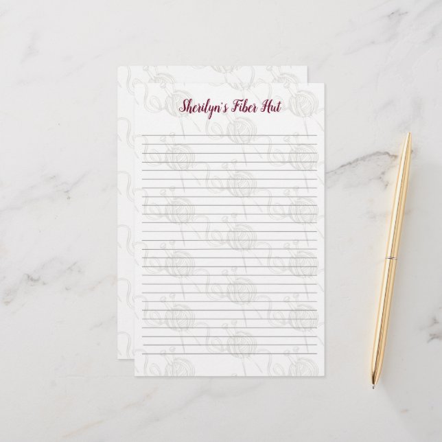 Lámina Yarn Knitt Fiber Arts Business Crafter Paper (Anverso/Reverso In Situ)