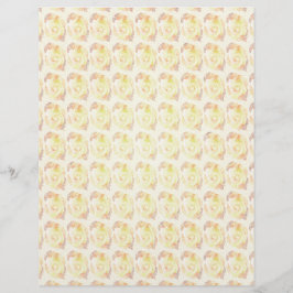 Lámina Yellow Abstract Roses Scrapbook Paper 2-Sided Page