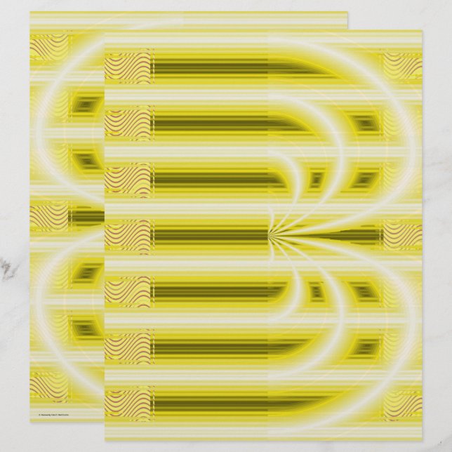 Lámina Yellow Retro Cathedral Scrapbook Paper 2-Sided Pag (Anverso / Reverso)