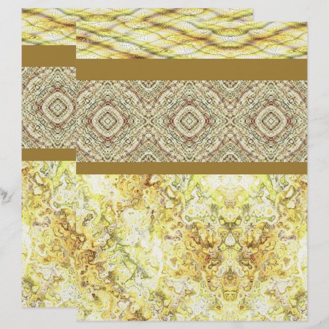 Lámina Yellow Sampler Scrapbook Paper 2-Sided Page (Anverso / Reverso)