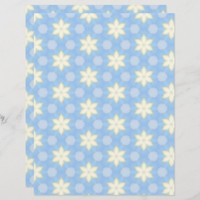 Lámina Yellow Stars on Blue Scrapbook Paper (Anverso / Reverso)