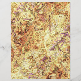 Lámina Yellow Swirly Marble Scrapbook Paper 2-Sided Page