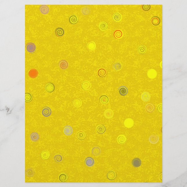 Lámina Yellow Twisty Polka Dot Spiral 2-Sided Scrap Paper (Anverso)